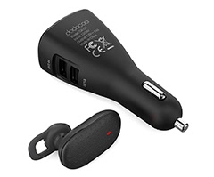 2-in-1 Wireless Earbud Dual USB Car Charger