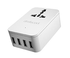 4-Port USB Charger with AC Power Adapter