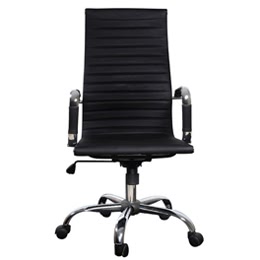 Black Leather Office Chair High Back