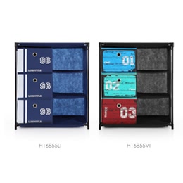 iKayaa Antique Fabric 3-Drawer Organizer Storage Cabinet