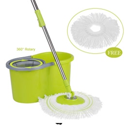 iKayaa Stainless Steel 360°Rolling Mop &amp; Bucket Set