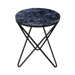 iKayaa Modern Round End Metal Sofa Couch Coffee End Table