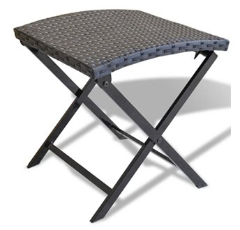 Outdoor Folding Stool Poly Rattan Black