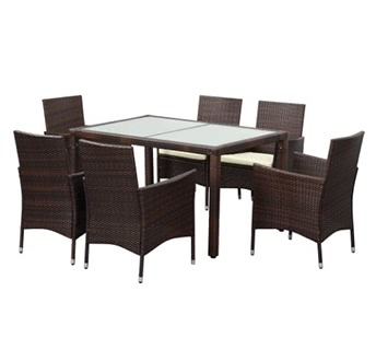 iKayaa 7PCS Outdoor Patio Dinning Table Set