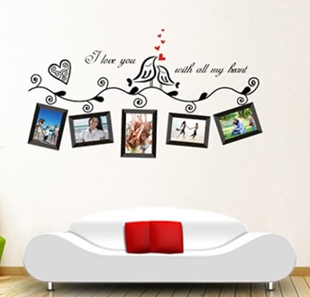 Love Birds Photo Frame Art Wallpaper