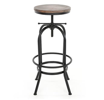 iKayaa Height Adjustable Swivel Rustic Dining Chair