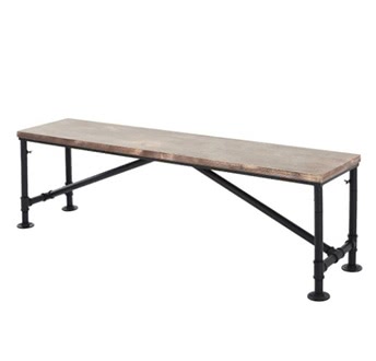 iKayaa Rustic Pinewood Kitchen Dining Table Bench