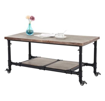 iKayaa Rustic Pinewood Coffee Tea Table