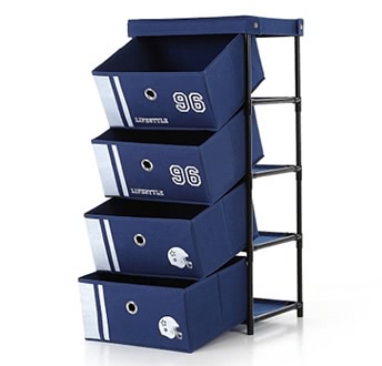 iKayaa Antique Fabric 4-Drawer Cabinet