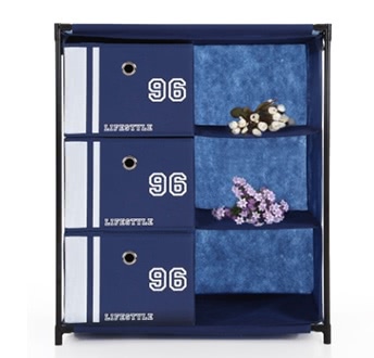 iKayaa Antique Fabric 3-Drawer Organizer Storage