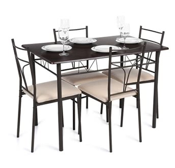 iKayaa Modern 5PCS Metal Frame Dining Set