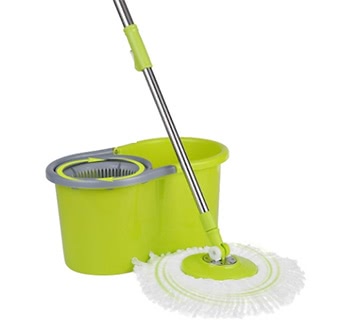 iKayaa Stainless Steel 360°Rolling Mop &amp; Bucket Set