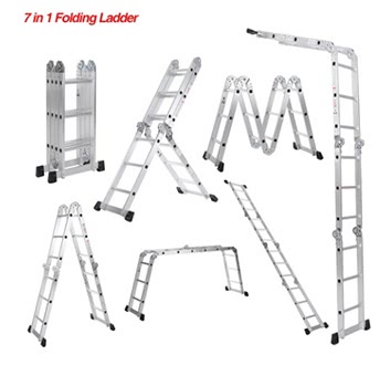 iKayaa 7 in 1 Multi Purpose Aluminum Folding Ladder