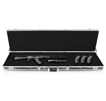 iKayaa Black Aluminum Frame Rifle Gun Case