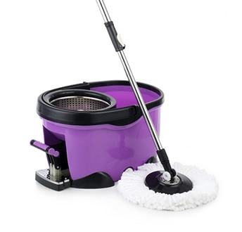 iKayaa Stainless Steel 360°Rotating Spin Mop Bucket Set